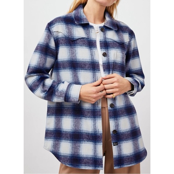 Rails Tripp Plaid Flannel Shirt Jacket Azure Shaphire Blue, size XXL - Picture 1 of 14